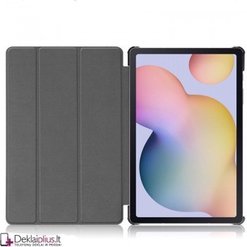 Dirbtinės odos atverčiamas dėklas planšetei - raudonas (Samsung Tab S7 Plus (T970/T976)/Tab S8 Plus (SM-X806-Tab S7 FE (T730/T736)